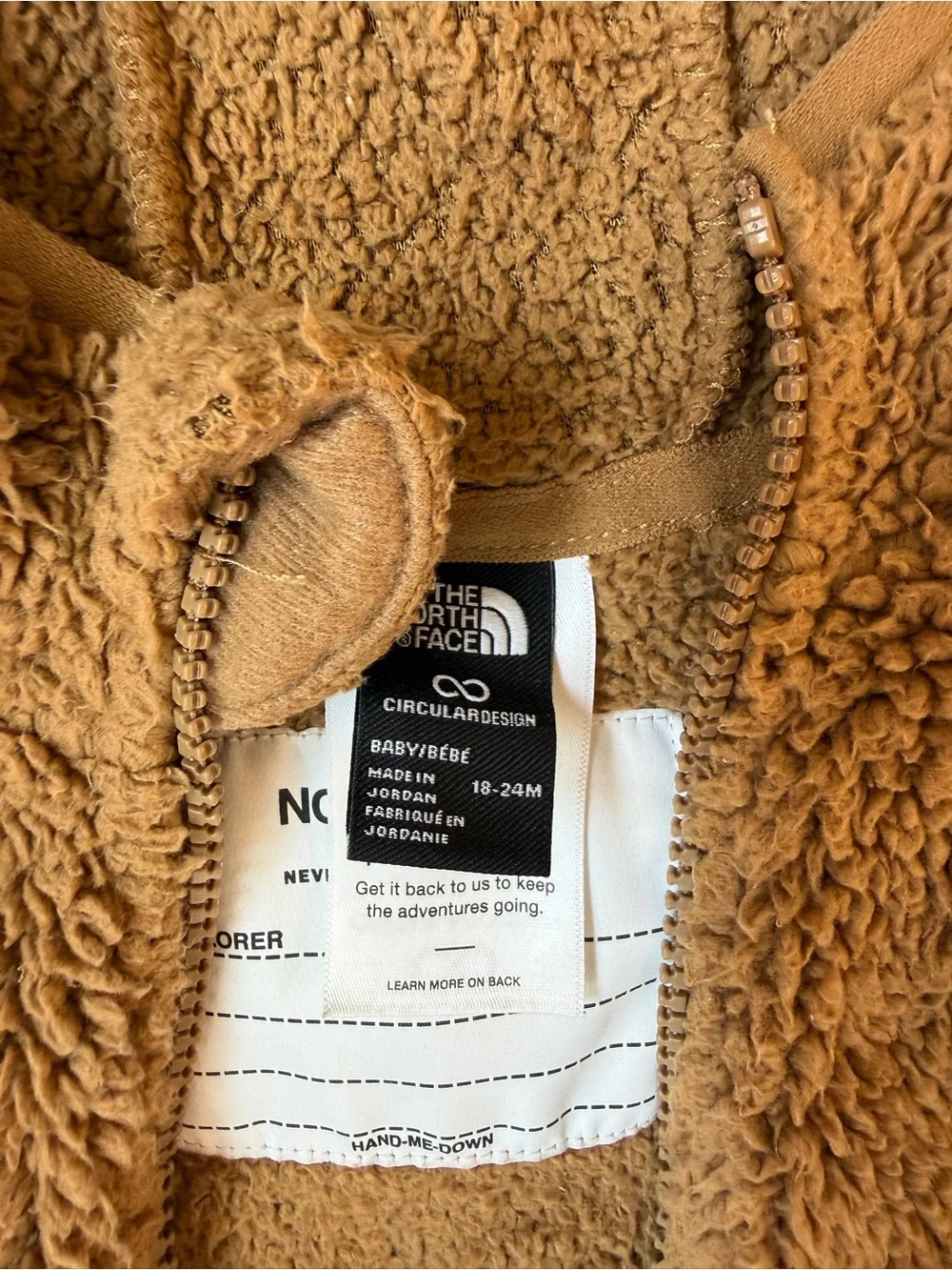 The North Face Baby Teddy Fleece Hoodie - Brown
